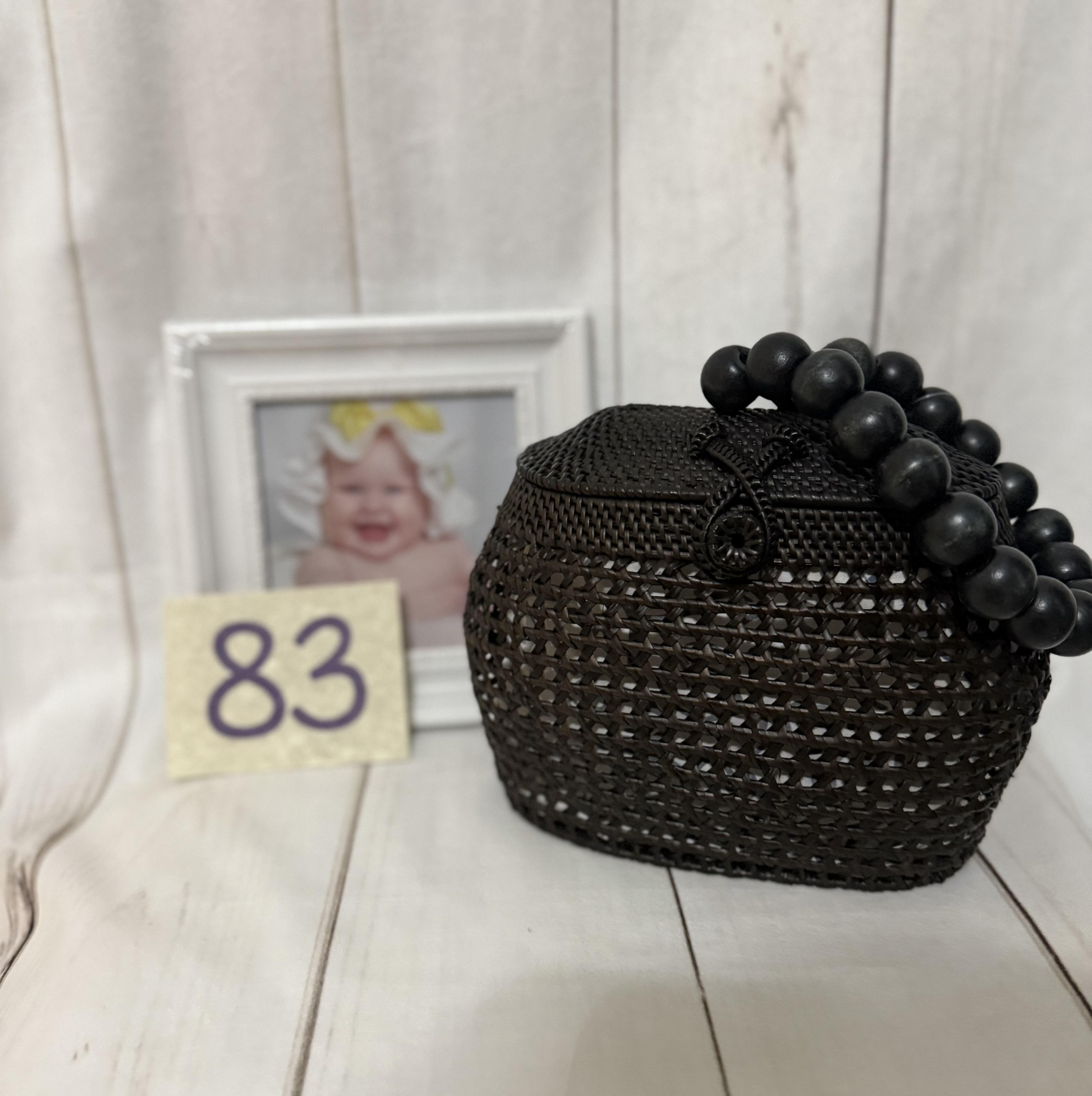 Rattan Beaded Beauty Bucket Bag